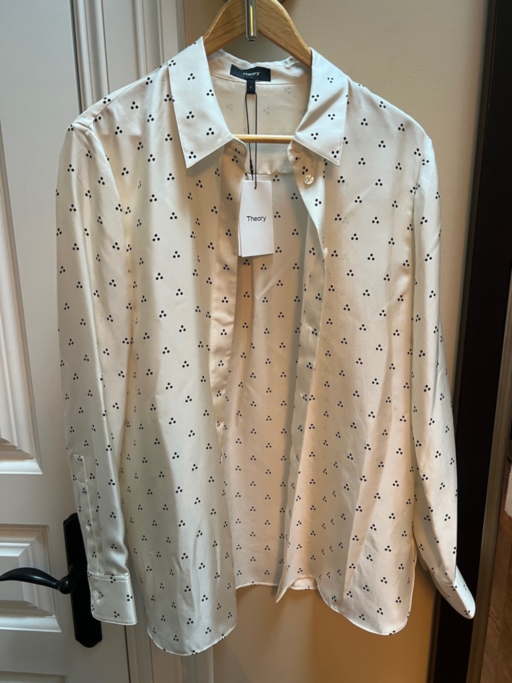 Theory Women’s White Patterned silk Shirt
